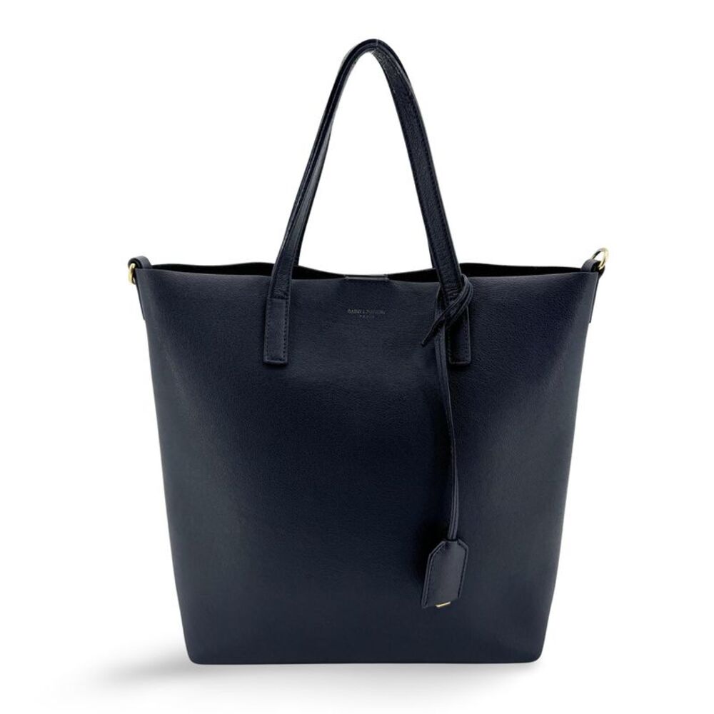 Saint Laurent Toy Textured Leather Tote Bag Navy